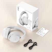 Ant galvos tvirtinamos belaidės „Bluetooth 5.3“ ausinės su mikrofonu, sulankstoma, pasukama muzikos žaidimų ausinių palaikymo TF kortelės balta