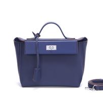Nauja viršutinio sluoksnio karvės odos rankinė Moteriška odinė Madinga Universali 2424 Sparninė rankinė Kasdienė Vienos peties Crossbody Rankinė 22x10x18cm mėlyna