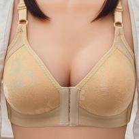 Sexy Plus Size priekyje uždaroma liemenėlė Drėgmę sugerianti kvėpuojanti surenkama Push Up reguliuojama liemenėlė be plieno žiedo Patogi liemenėlė 36/80B geltona