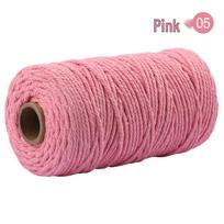 3 mm vienos spalvos medvilninė virvė „pasidaryk pats“ pynimui - 2 mm storio gobeleno ir rišimo siūlas 2 mm storio spalva/rožinė