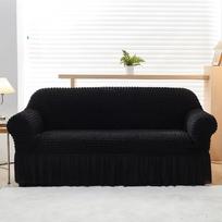 Universalus kreminis seersucker sofos užvalkalas - Pilnas apvyniojimas, Keturiems sezonams, Vienos dalies apsauginis užvalkalas dvigulėms ir trigulėms sofoms 1-Seater 90-140cm vyno raudonos spalvos