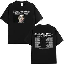 Dainininkas DAMIANO DAVID JUOKINGAS Mažos Baimės Albumo Koncertų Turas 2025 Grafiniai Marškinėliai Vyrams Moterims Medvilniniai Marškinėliai Hip-hop O-kaklo Marškinėliai Streetwear S