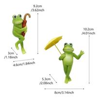 Skėčio laikiklis, Varlės gėlių vazono krašto pakabukas, Lauko gyvūno statulėlė, Kiemo uolynų dekoracija, Sodo aksesuarai Umbrella frog pendant