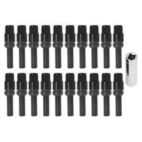 M14x1.5 Ratų varžtai Kūginė sėdynė 45mm kotas 17mm šešiakampis Ratų priedai Universalus automobiliui Black