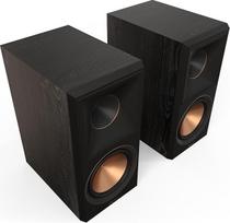 "Klipsch Reference Premiere RP-600M II" knygų lentynos garsiakalbių pora su didesniu 90° x 90° hibridiniu "Tractrix" gaubtu, 6,5 colio kerametaliniu žemų dažnių garsiakalbiu, užtikrinančiu dinamišką namų kino teatro garsą, juodmedžio spalvos