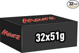 "Mars" 32 pakuotės x 51 g šokolado plytelės su karamele, riešutais ir pieniniu šokoladu
