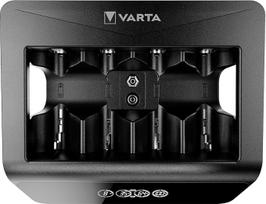 "Varta Universal Charger +", AA / AAA / 9V įkraunamų baterijų ir USB įrenginių įkroviklis, vieno lizdo įkrovimas, sugedusių elementų aptikimas, gali būti naudojamas visame pasaulyje