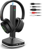 "Wantek" belaidės TV ausinės, belaidės TV ausinės senjorams su siųstuvo įkrovimo stotele, be garso vėlavimo, "Bluetooth 5.4", ausinės per ausis su 3 garso režimais