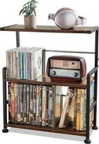 Aquzee CD-Aufbewahrungsregal, 3stöckiger CD-Halter aus Holz, 70 CD-Hüllen, Desktop-DVD-Aufbewahrungseinheiten, Ständer, bewegliche Trennwände, platzsparende CD- & DVD-Organizer-Racks