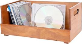 DICOSMETIC 1 x medinė CD laikymo dėžutė su rankenomis, skirta filmų dėklams, muzikos kasetėms, plokštelių įrašams, gėrimų talpyklai, organizatoriui, lentynai, laikikliui, DVD ekranui, Peru mediena