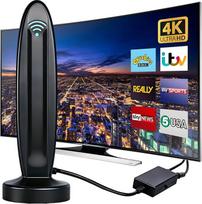 DVB-T2 antena su stiprintuvu, skirta naudoti patalpose - Vidinė TV antena, DVB-T/T2, TV antena 4K UHD Full HD, 360° priėmimas iki 500 km, nemokamas siųstuvas