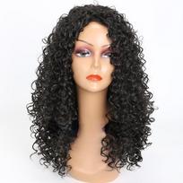MISS WIG Afrikos moterų mados juodas rudas perukas be kirpčiukų garbanoti plaukai ilgi garbanoti perukai Afro perukai moterims 1B