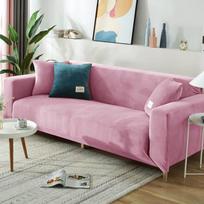 Aksominiai sofos užvalkalai svetainei Elastinis spandekso sofos užvalkalas Sekcinės sofos L formos kampinės fotelio užvalkalai 1 /2 /3 /4 vietų 2PCS 45x45cm Pillowc rožinė