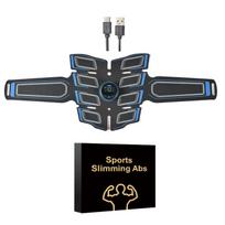 EMS raumenų stimuliatorius 8 pulteliai Pilvo treniruoklis Pilvo raumenų tonizatorius Elektroniniai tonizuojantys diržai Treniruotės fitneso prietaisas Įkraunamas per USB black
