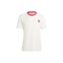 Adidas Manchester United Lifestyler Third Color Block Casual Sports Short Sleeve Football Shirt Men Tops White IP1746 S