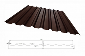 Trapecinis profilis T-18 RAL8019, 0,42 mm, Matt