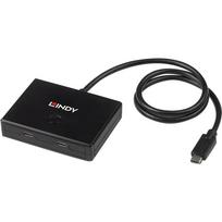 USB 3.2 Gen 1 Switch, USB-C Stecker > 2x USB-C Buchse schwarz, 0,6 Meter, bidirektional, PD, Laden mit bis zu 100 Watt