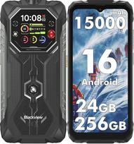 "Blackview Rock 1" lauko mobilusis telefonas "Android 16", 24GB + 256GB/2TB lauko išmanusis telefonas, 15000 mAh verslo mobilusis telefonas, 20 MP naktinis matymas, "Gemini AI", 6,56 colio HD+ IPS 2,01 colio, IP69K atsparus vandeniui, NFC