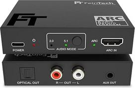 "FeinTech AX130" HDMI ARC garso adapteris televizoriui su garsumo valdymu, vienalaikis garso išvestis per "Toslink RCA AUX