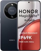 "HONOR Magic8 Lite" išmanusis telefonas 5G, 8 + 256GB, trigubai atsparus IP69K, 7500 mAh, foto kamera AI OIS da 108 MP, 6,79 colių AMOLED ekranas Mobilusis telefonas, išmanioji AI patirtis, dvi SIM kortelės, NFC, vidurnaktis