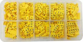 "OznaczTo" kabelių ženklinimo spaustukas - kabelių žymeklis - supakuotas plastikinėje dėžutėje su 10 kamerų (1000 vienetų - kabelių žymekliai "0-9" - dydis 0,75 mm²)