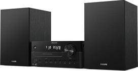 "Philips" TAM4555 "Micro Hi-Fi" sistema - 100 W "Bass Reflex" DAB+/FM CD USB garso įvestis "Bluetooth 5.4 Auracast" nuotolinio valdymo pultas Skaitmeniniai garso nustatymai Ekologiška pakuotė