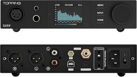 "Topping DX5 II" visiškai subalansuotas DAC ausinių stiprintuvas Combo - dvigubas ES9039Q2M 10 juostų PEQ DSD512 Native PCM768kHz 6,35 mm SE 4,4 mm subalansuotas 4 kontaktų XLR subalansuotas išėjimas (juodas)