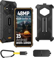"Ulefone RugKing 3 Pro" lauko išmanusis telefonas be sutarties "Android 15 AI" atsparus mobilusis telefonas, 5700 mAh baterija, 16GB + 128GB/SD-2TB, 48MP 6,56 colių 120Hz, 120LM žibintuvėlis/3 kortelių lizdai/IP68/IP69K/OTG