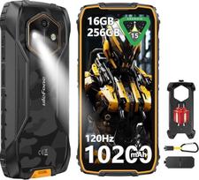 "Ulefone RugKing 4 Pro" lauko išmanusis telefonas be sutarties "Android 15 AI" atsparus mobilusis telefonas, 10200 mAh baterija, 16GB + 256GB/SD-2TB, 48MP 6,56 colių 120Hz, 120LM žibintuvėlis/3 kortelių lizdai/IP68/IP69K/OTG