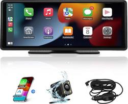 10,26 colių IPS jutiklinis ekranas Belaidis "CarPlay" ir "Android" automobilis, 1080P HD nešiojamas automobilinis radijas su "WiFi", "Bluetooth", valdymu balsu, AUX/FM perdavimu, navigacijos sistema automobiliui, sunkvežimiui, sunkvežimiui, kemperiui