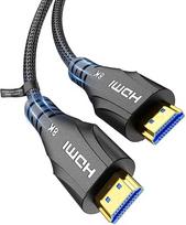 5 metrų ilgio HDMI kabelis - 8K HDMI kabelis, didelės spartos, 48Gb/s, pintas, 8K 60 Hz, 4K 120 Hz, eARC, HDCP 2.2 ir 2.3 - suderinamas su HD TV/PS5