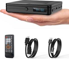 DVD grotuvas televizoriui, mini DVD grotuvas HDMI su 1080P didinimo funkcija, be visų regionų, su USB 2.0 prievadu ir nuotolinio valdymo pultu, pertraukos atmintimi, skirtas išmaniesiems televizoriams, integruotas PAL/NTSC