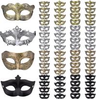 FEQO Pakuotė 64 Venecijos maskarado kaukė Karnavalas derliaus senovinių kaukių moterims vyrams Helovino kostiumas šalis
