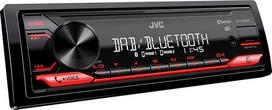JVC KD-X282DBT USB automobilinis radijas su DAB+ ir "Bluetooth" laisvų rankų įrangos rinkiniu (USB, AUX-In, 1 x 2,5 V išankstinis išėjimas, garso procesorius, 4 x 50 W, raudonas mygtukų apšvietimas)