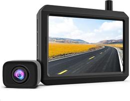 K7PRO Skaitmeninis belaidis atbulinės eigos kameros rinkinys, palaiko 2 kameras, belaidė atbulinės eigos kamera su stabiliu signalu, 5 colių HD monitorius, belaidė atbulinės eigos kamera su IP68 vandeniui atsparia kamera, naktinis matymas