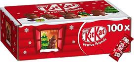 KITKAT Nestlé Kitkat Festive Friends Christmas Variety Pack, mini kalėdinės figūrėlės iš pieninio šokolado, 100 atskirai supakuotų figūrėlių, pakuotė po 1 (1 x 820 g)