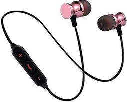 Metalinės "Bluetooth" ausinės "Asus Zenfone Max Pro" išmaniajam telefonui Belaidis nuotolinis laisvų rankų įrangos rinkinys Universalus (rožinis)