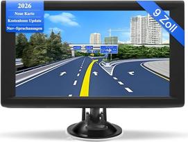 Navigacijos prietaisai automobiliui, 9 colių, sunkvežimių navigacijos prietaisai GPS su realaus laiko eismo informacija, su HD ekranu ir valdymu balsu, Europos žemėlapiais, tinkami lengviesiems automobiliams, nameliams ant ratų ir sunkvežimiams (9