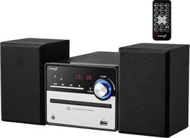 Retro HiFi muzikos sistema, stereo sistema, kompaktiška sistema, USB, linijinis išėjimas, CD/MP3, FM radijas, 30 atminties lizdų, LED ekranas, mini HiFi sistema, stereo sistema su dėžutėmis
