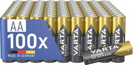 VARTA AA baterijos, maitinimas pagal poreikį, šarminės, 1,5 V, laikymo pakuotė, ekologiška pakuotė, idealiai tinka kompiuterių priedams, išmaniesiems namų prietaisams, 100 vnt.