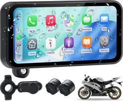 W622 Motociklų belaidis "CarPlay" ekranas 6,25 colio jutiklinis ekranas, suderinamas su "Apple CarPlay" ir "Android Car", palydovinė navigacija, valdymas balsu, IP67 atsparus vandeniui, TPMS, dviguba "Bluetooth", USB / AC maitinimas