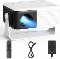 YOTON mini projektorius Mažas [180° pasukimas ir automatinis pakreipimas] Projektorius 1080P palaiko 15000L, 50 % priartinimas Nešiojamas projektorius namų kinui, skirtas miegamajam, suderinamas su HDMI/USB/ mobiliuoju telefonu/PS5/TV laikikliu