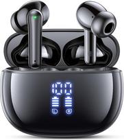 ZIUTY "Bluetooth 5.3" belaidės ausinės, "Bluetooth" ausinės į ausis su 4 ENC mikrofonais, 48 val. grojimo trukmė, LED ekranas, "HiFi" stereofoninis garsas, IPX7 vandeniui atsparios sportinės ausinės - juodos spalvos