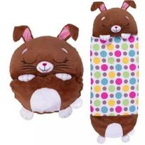 Happy Nappers: 2 viename miegmaišis ir pagalvė – Beeples, rudas triušis – 137 cm