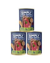 SIMPLY FROM NATURE Šlapias šunų maistas Elniena su grikiais  3 x 400 g
