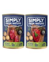 SIMPLY FROM NATURE Šlapias šunų maistas Arkliena su bulvėmis 400 g x 6 + Šlapias šunų maistas Ožkiena su bulvėmis 400 g x 6
