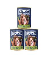 SIMPLY FROM NATURE Šlapias šunų maistas Fazanas su morkomis 3 x 400 g