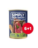 SIMPLY FROM NATURE Šlapias ėdalas šunims Elnias su grikių kruopomis 6 x 400 g + 1 nemokamai