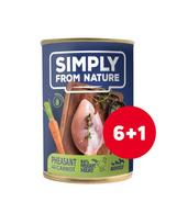 SIMPLY FROM NATURE Šlapias maistas šunims Fazanas su morkomis 6 x 400 g + 1 nemokamai