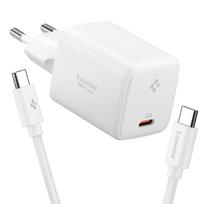 Spigen EE451EU ESSENTIAL 1 prievado tinklo įkroviklis 45W + TYPE-C laidas baltas